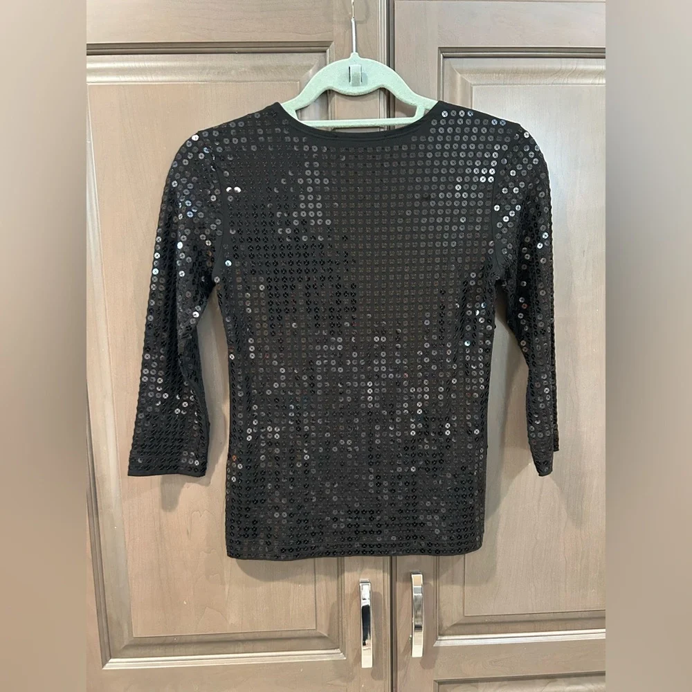 Leggiadro Sequin Tee in Black, Size 1 (Small) - Picture 3 of 10